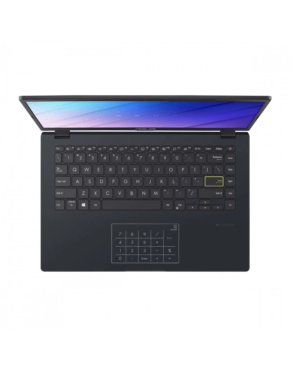 ASUS E410M : portable compact avec processeur Intel Celeron N4020, 4 Go RAM, 128 Go SSD, écran 14" HD. Parfait pour les étudiants et un usage quotidien.